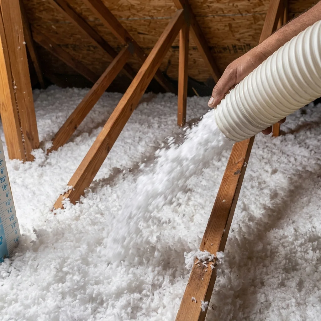 Blown-in attic insulation upgrade in a San Antonio home